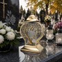Znicz kapliczka lampion Serce Drzewo duży złoty 33 cm