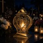 Znicz kapliczka lampion Serce Drzewo duży złoty 33 cm