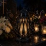Znicz kapliczka Ażur mały czarny 29,5 cm