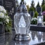 Świeca LED Sunlight srebrna - zimne światło (A7163W)