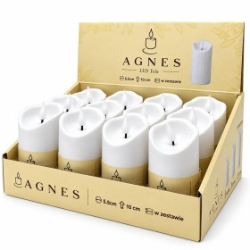 Agnes LED candles wave white warm flame 10 cm 12 pieces