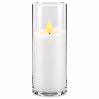 LED sviečka Agnes, biela trubica, teplý plameň, 15 cm, 1 kus