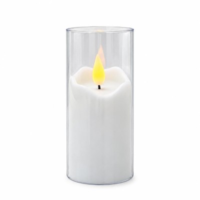LED sviečka Agnes, biela trubica, teplý plameň, 12,5 cm, 1 kus