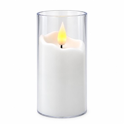 Świeca LED Agnes tuba biała ciepły płomień 10 cm 1 sztuka