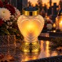 Solar LED lantern SUBITO SL5 golden heart matte warm flame 22cm