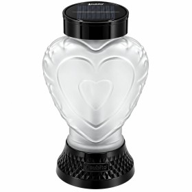 Znicz lampion solarny LED SUBITO SL5 czarne Serce matowe ciepły płomień 22cm
