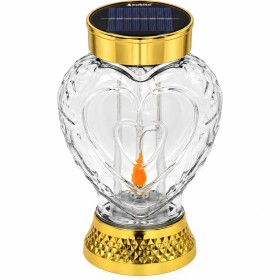 Solar LED lantern candle SUBITO SL5 golden heart warm flame 22cm