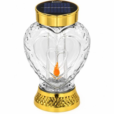 Solar LED lantern candle SUBITO SL5 golden heart warm flame 22cm