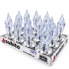 Wkłady LED do zniczy kapliczek lampionów SUBITO 3D (1271) srebrny 12 sztuk