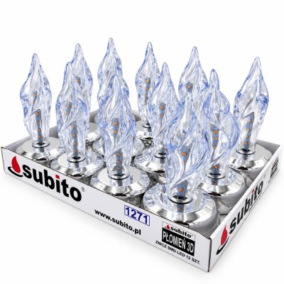 LED vložky pre 3D lampáše, svätyne, sviečky SUBITO (1271) strieborné, 12 kusov